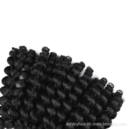 Crochet Braid Hair Pre-Looped 8 Inch Jumpy Wand Curl  Crochet  Hair Synthetic Hair Extensions